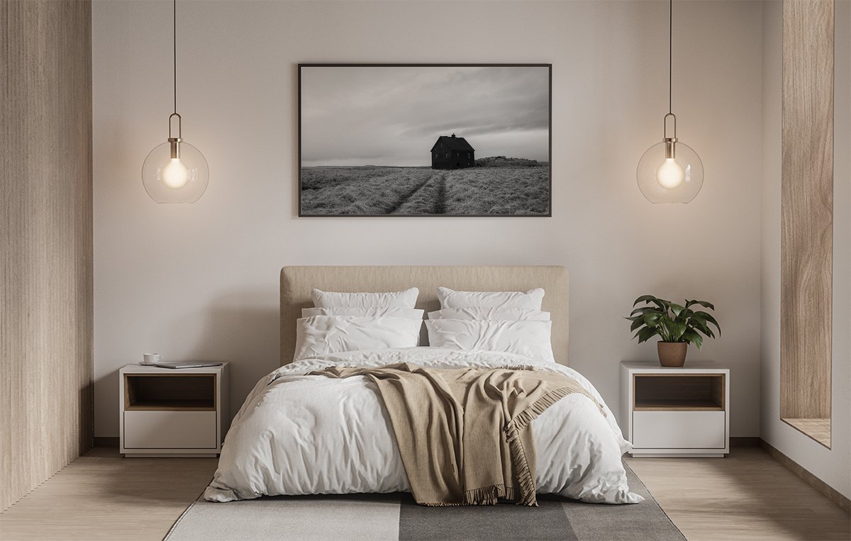 fotografia para decorar de islandiaen blanco y negro